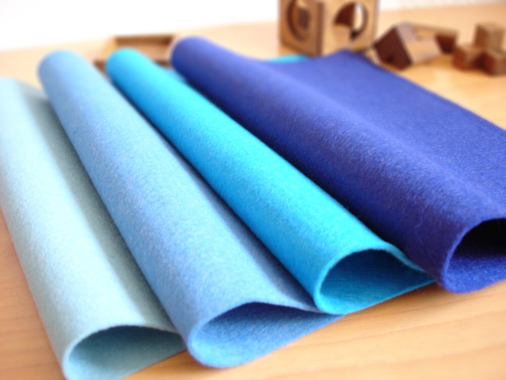 5 Wool Felt Squares Fabric Pieces 20x30cm Choose Your Colors Etsy