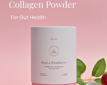 Probiotic Collagen Powder Sticks | Rose & Strawberry Gut Health