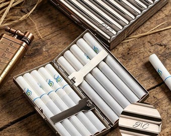 cigarette tin for roll ups personalised Personalized Tobacco Tin Organizer: Retro Design, Custom Name