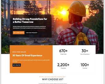 Construction Company WordPress Theme | Responsive Design | Fast Loading | Easy Setup | Free Installation | Lifetime Free Support | Exclusive