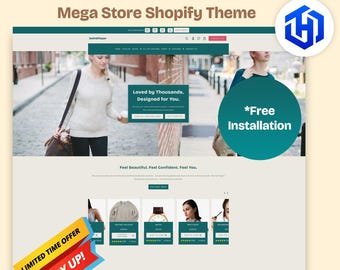 Mega Store Shopify Theme | Responsive Design | Fast Loading | Exclusive | Free Installation | Lifetime Free Support | Website