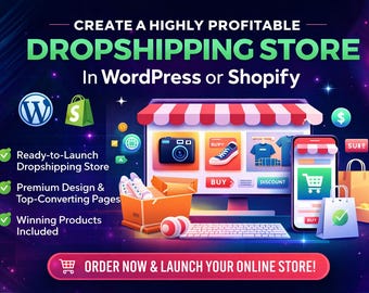 Rentable Dropshipping Store Einrichtung | Shopilly oder WordPress Design (Ready-to-Launch)