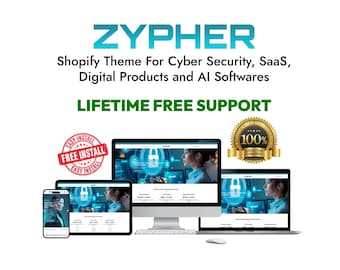 Shopify Theme SaaS, Shopify Template Digital Products | Software Store | Lifetime Free Support | Zypher