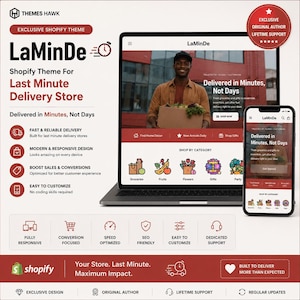 Shopify Theme Last Minute Delivery Store | Shopify Template Multipurpose | Original Author | Exclusive | LaMinDe