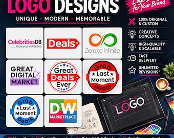 Benutzerdefiniertes modernes minimalistisches Logo-Design | Branding Kit Service