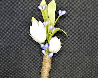 Groom's Boutonniere | Groomsmen | Wedding Flowers | Rustic Wedding | Custom Order | Bridal Party | Father of the Bride