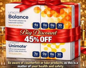 Unicity Balance & Unimate Combo | Orange Lemon Energy Drink Mix 1x1 =2x bundle(30 Servings Each)