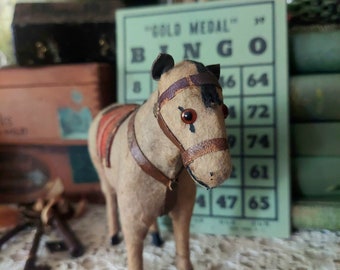 Antique Felt Composition Toy Horse Folk Art Horse