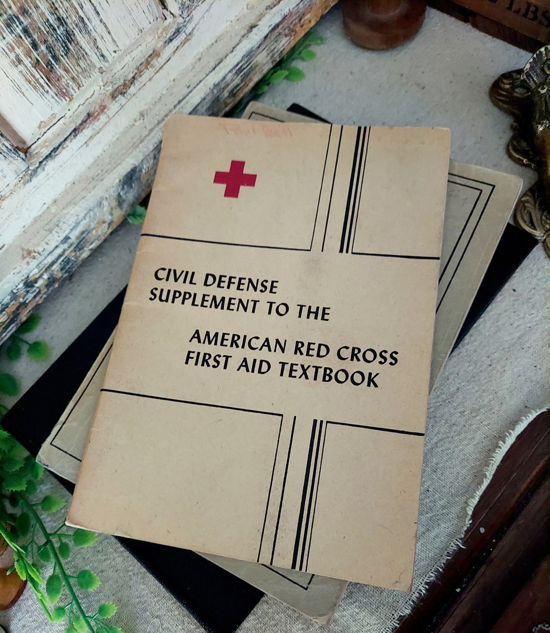 Vintage American Red Cross First Aid Textbook and Bandage Set Etsy