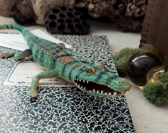 Figurines Anciennes Crocodile/alligator En Plastique - Marque Starlux / Clairet | Bon état, Sans Casse | Vintage, Jouet De Collection