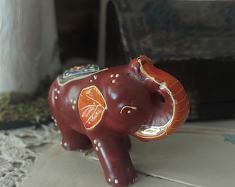 Vintage Good Luck Porcelain Elephant