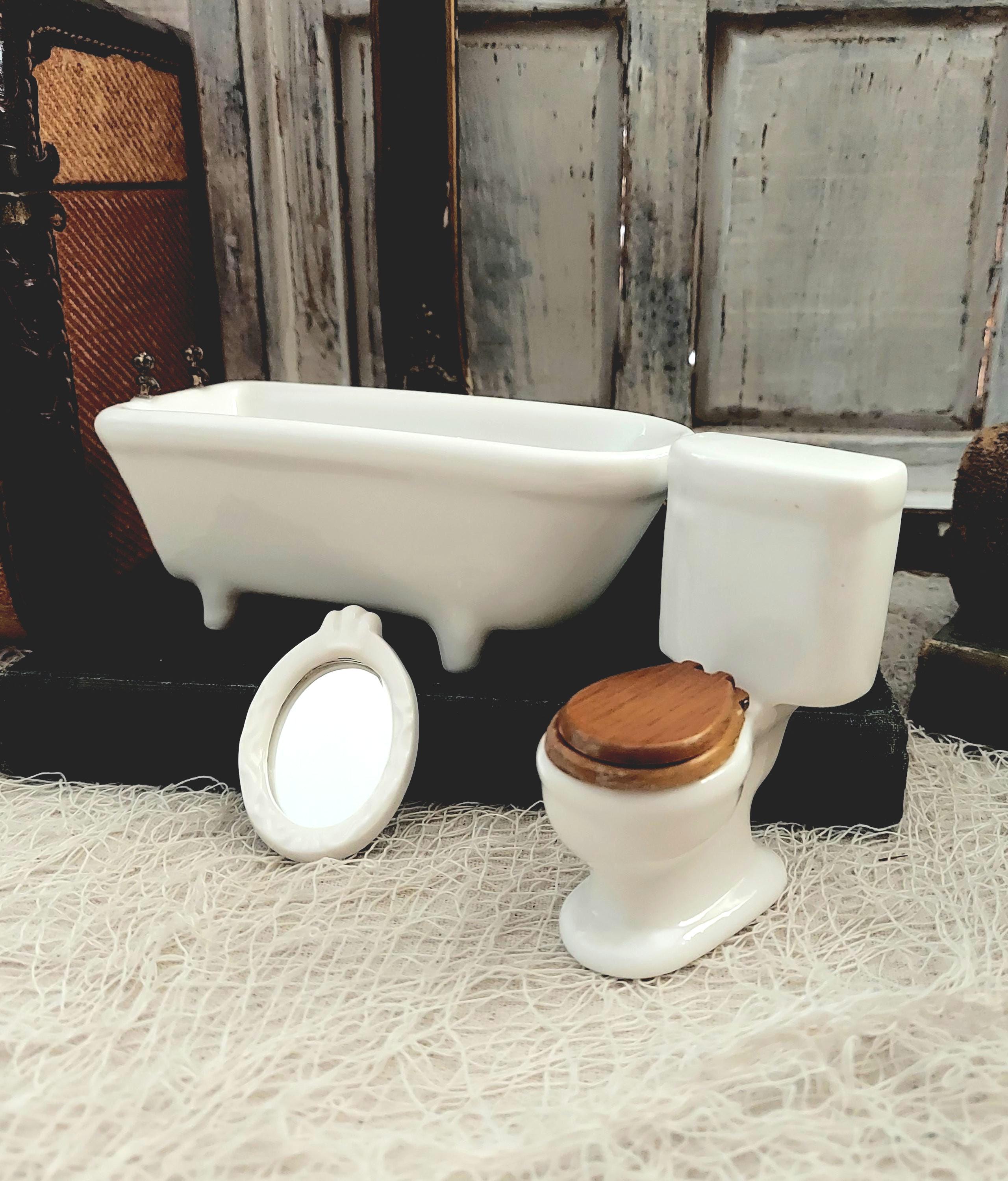 Vintage Dollhouse Bathroom Set