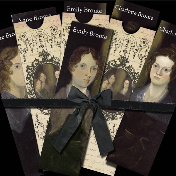 Les sœurs Bronte. Trois signets avec enveloppe. TÉLÉCHARGEMENT NUMÉRIQUE