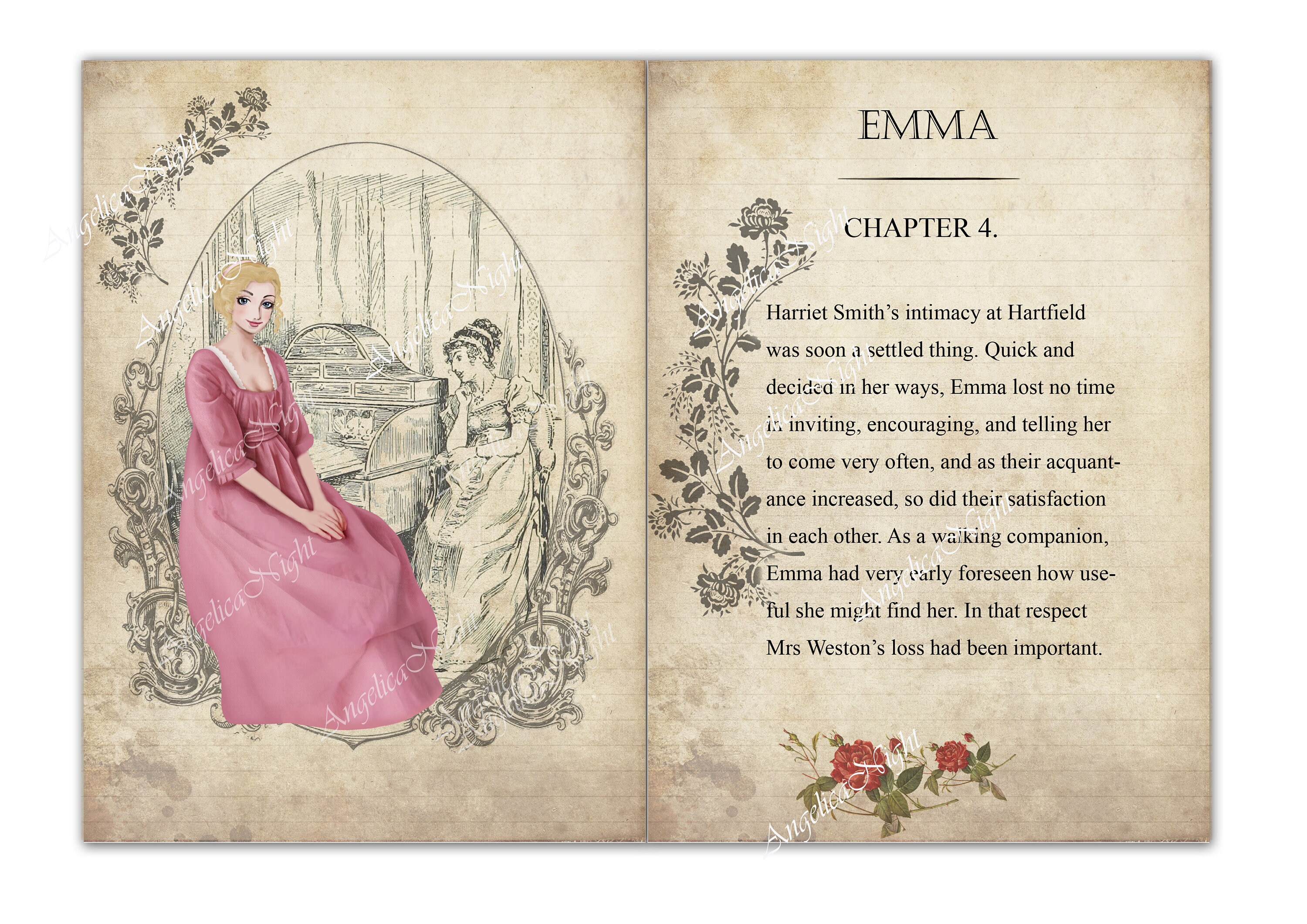 Jane Austen Journal Pages Bookmarks and Tags. DIGITAL Etsy