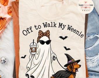 Wyprowadzam mojego parówka PNG, Jamnik z duchem Halloween PNG, Zabawny projekt sublimacji Doxie na Halloween, Straszna psia mama PNG, Parówka png