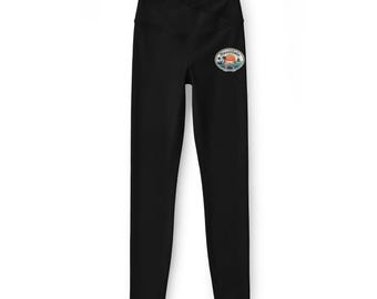 Leggings con parche de campista vintage Nautigalz by AV8TA / Insignia de viaje retro para exteriores