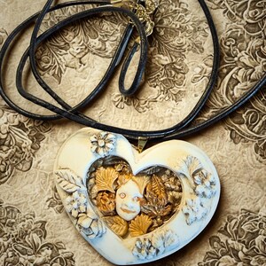 Collier Style Art Nouveau / Art Déco Noir - Occasion, Bijou Vintage à Porter