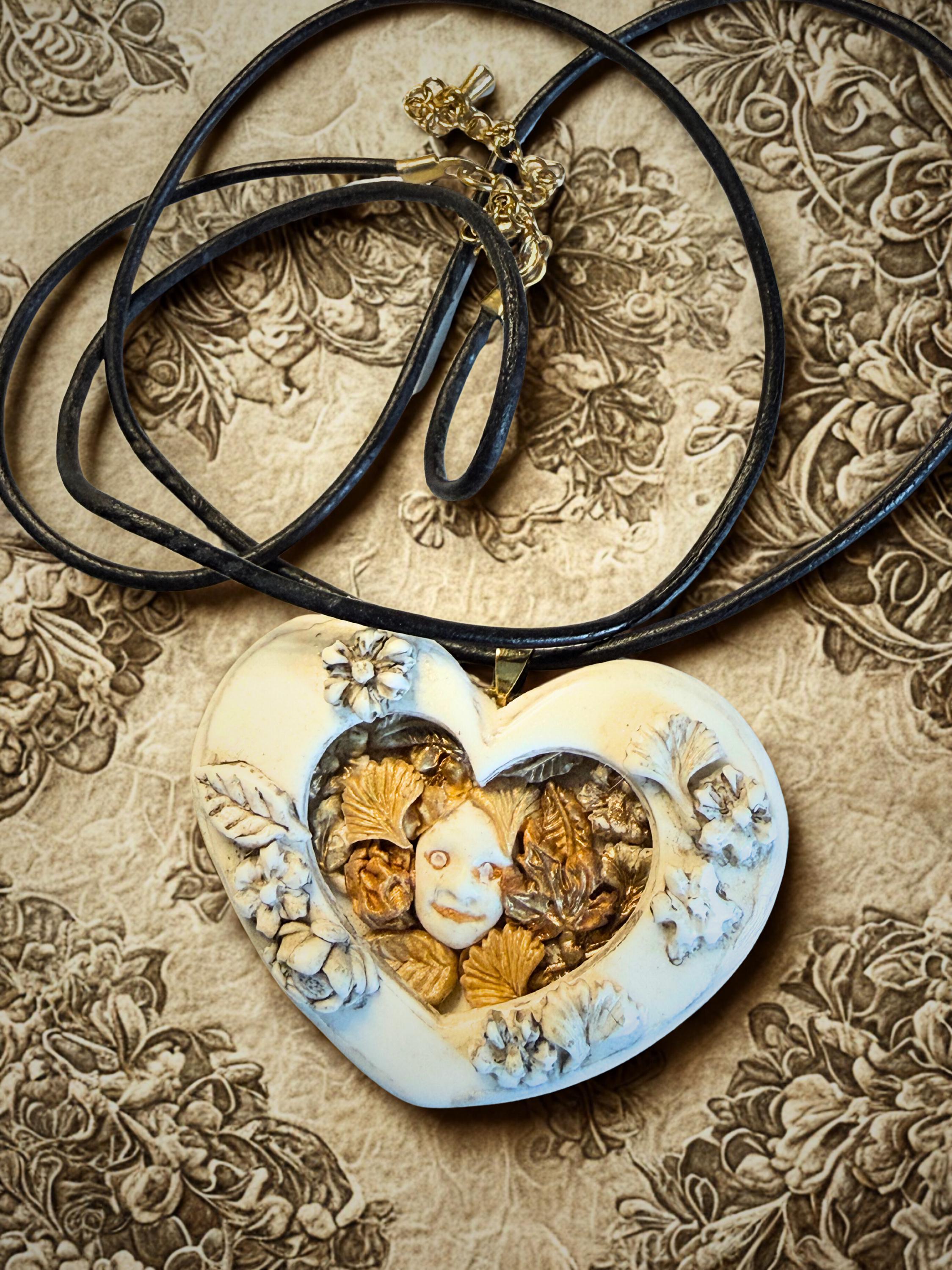 Collier Ancien Acier – Style Art Nouveau Fleuri – Bijou Créateur