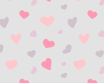 Wzór z różowymi sercami bez szwu – ręcznie rysowany projekt pokoju dziecięcego