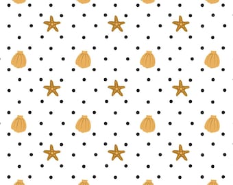 Wzór na muszle w groszki – ręcznie rysowany materiał dla dzieci (do pobrania w wersji cyfrowej)