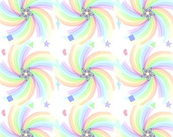 Wzór tęczowego wiatraczka – ręcznie rysowany projekt pokoju dziecięcego