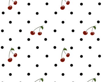 Wzór cyfrowy w kropki w wiśnie bez szwu – ręcznie rysowane kropki do druku