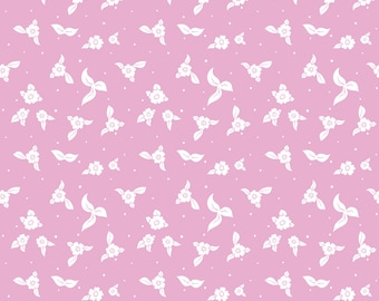 Wzór z białymi kwiatami bez szwu – delikatny kwiatowy nadruk na tkaninie (do pobrania cyfrowego)