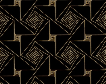 Złota ozdoba VII – geometryczny wzór tkaniny w stylu art déco (pobranie cyfrowe)