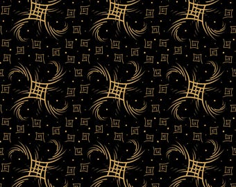 Złota ozdoba VIII – bezszwowy wzór w stylu art déco z czarnego złota z geometrycznymi zawijasami (pobranie cyfrowe)