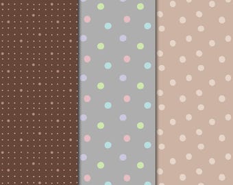 Zestaw miękkich, kolorowych kropek – neutralne, bezszwowe wzory na tkaniny i artykuły papiernicze