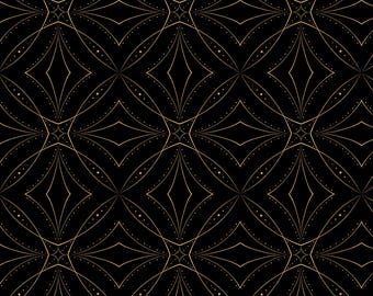 Złota ozdoba V – bezszwowy wzór w stylu art déco, luksusowe czarno-złote geometryczne tło