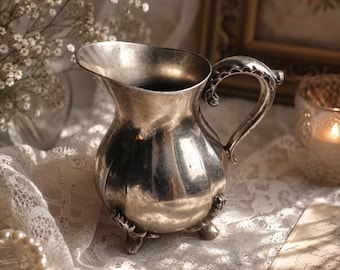 Vintage Viners Silver Plated Milk Pitcher Creamer Four Footed Sheffield England 8cm