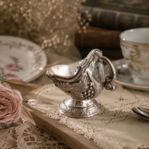 Vintage silver plated salt sugar pot - English vintage decor