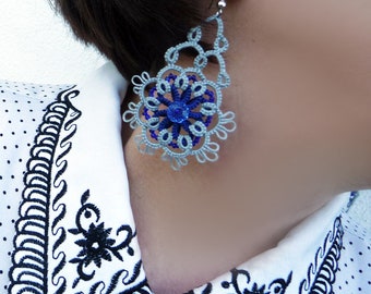 PDF tatting pattern Earrings " Iceblink ", tatting tutorial, DIY