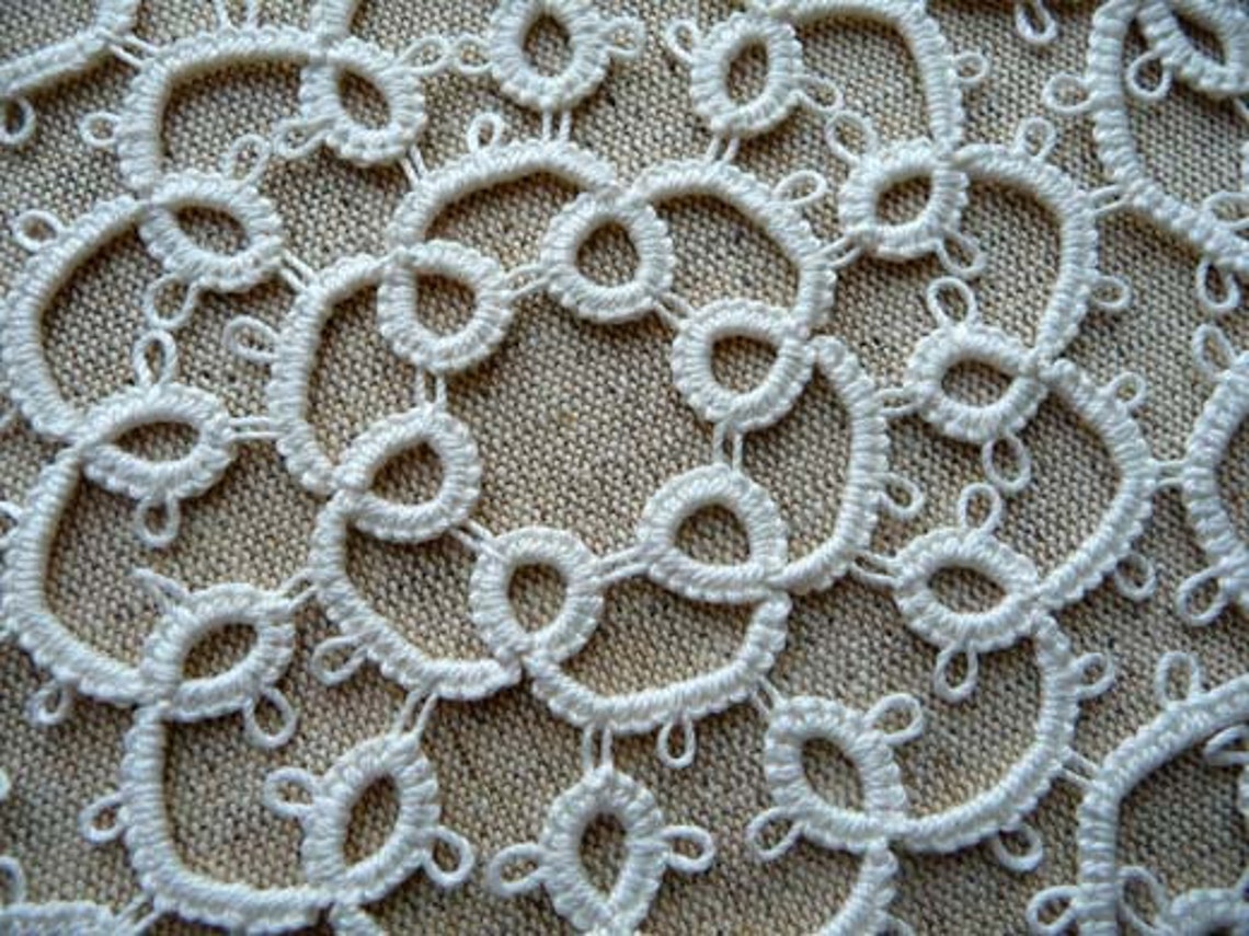 Tatting pattern round Doily Shabby PDF instant Etsy