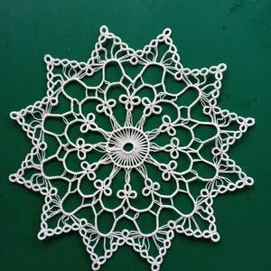 PDF tatting pattern doily  &quot;La Rosa dei Venti&quot;, DIY