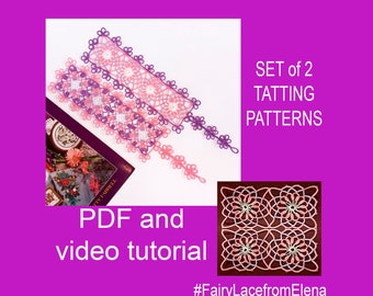 Modelli di segnalibri Cute Squares, set di due master class dettagliate su come realizzare fantastici segnalibri. Tutorial sul chiacchierino in PDF.