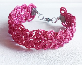 Tatting pattern celtic bracelet Rosemary, PDF and video tutorial