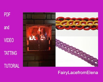 Tatting pattern Celtic bracelet Fireplace Party, Celtic tatting, PDF and video tatting tutorial