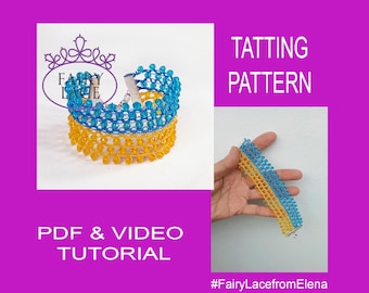 Bracelet Strong Ukraine tutorial. PDF and video tutorial for handmade lace jewelry.