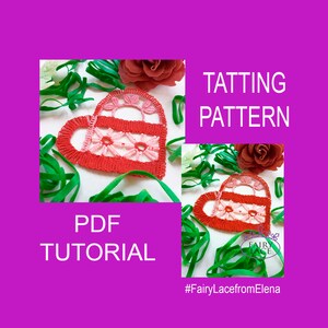 タティングパターンハート、PDF とビデオチュートリアル、ハートスプリングタティングチュートリアル