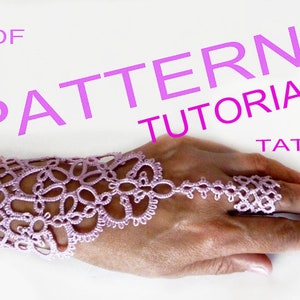 Tatting pattern slave bracelet ring Shakti, PDF tatting tutorial, lace fingerless gloves image 8