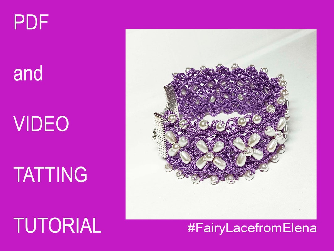 Tatting Pattern Celtic Bracelet, PDF and Video Tutorial for Tatting