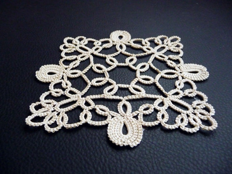 Needle Tatting Pattern Square Doily Diana PDF Tutorial Etsy