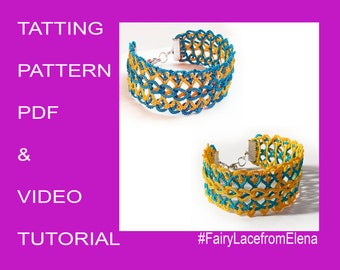 Pattern Celtic Bracelet Ukrainian Victory, PDF tatting pattern and video tutorial