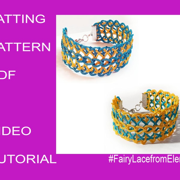 Pattern Celtic Bracelet Ukrainian Victory, PDF tatting pattern and video tutorial