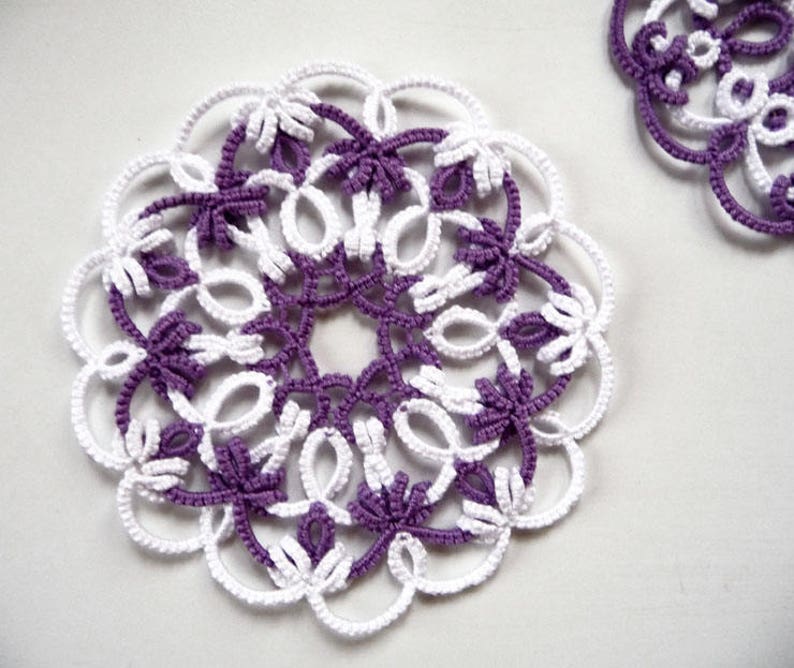Tatting Pattern Wedding Coasters PDF tutorial Lace round Etsy