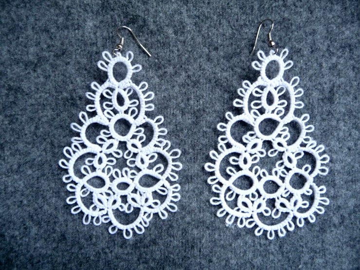 Tatting Pattern Earrings PDF Tatting Tutorial DIY Earrings - Etsy UK