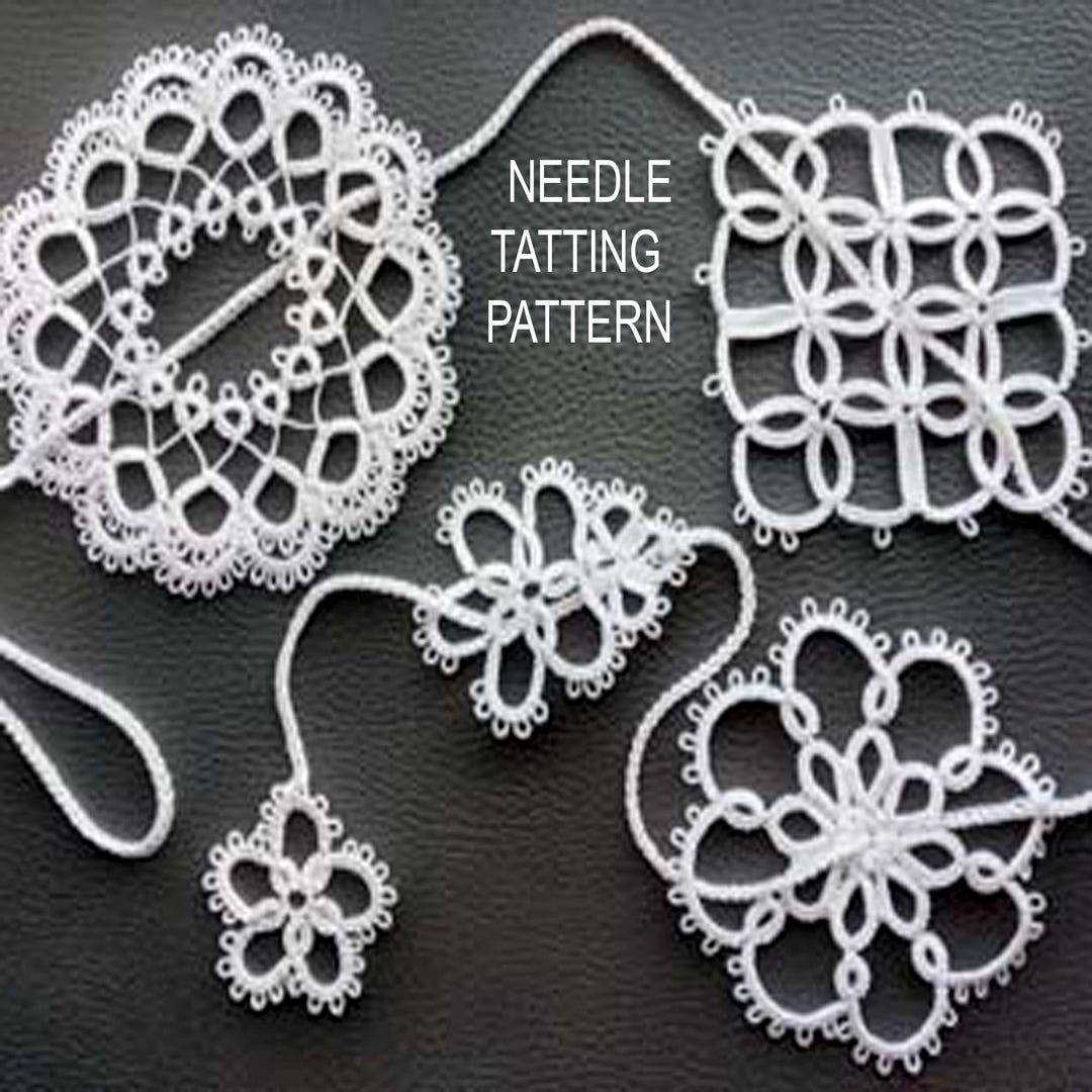 PDF & Video Needle Tatting Snowflake Garland Pattern, 5 Snowflakes ...