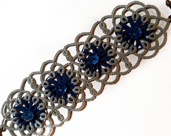 Tatting pattern bracelet,  PDF tatting tutorial